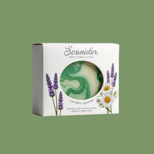 Custom window soap box with logo showcasing handmade soap