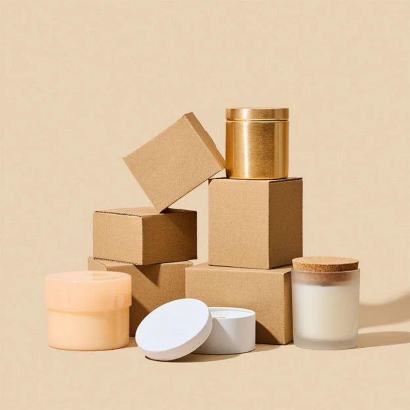 Wholesale plain kraft boxes for retail and shipping packaging.
