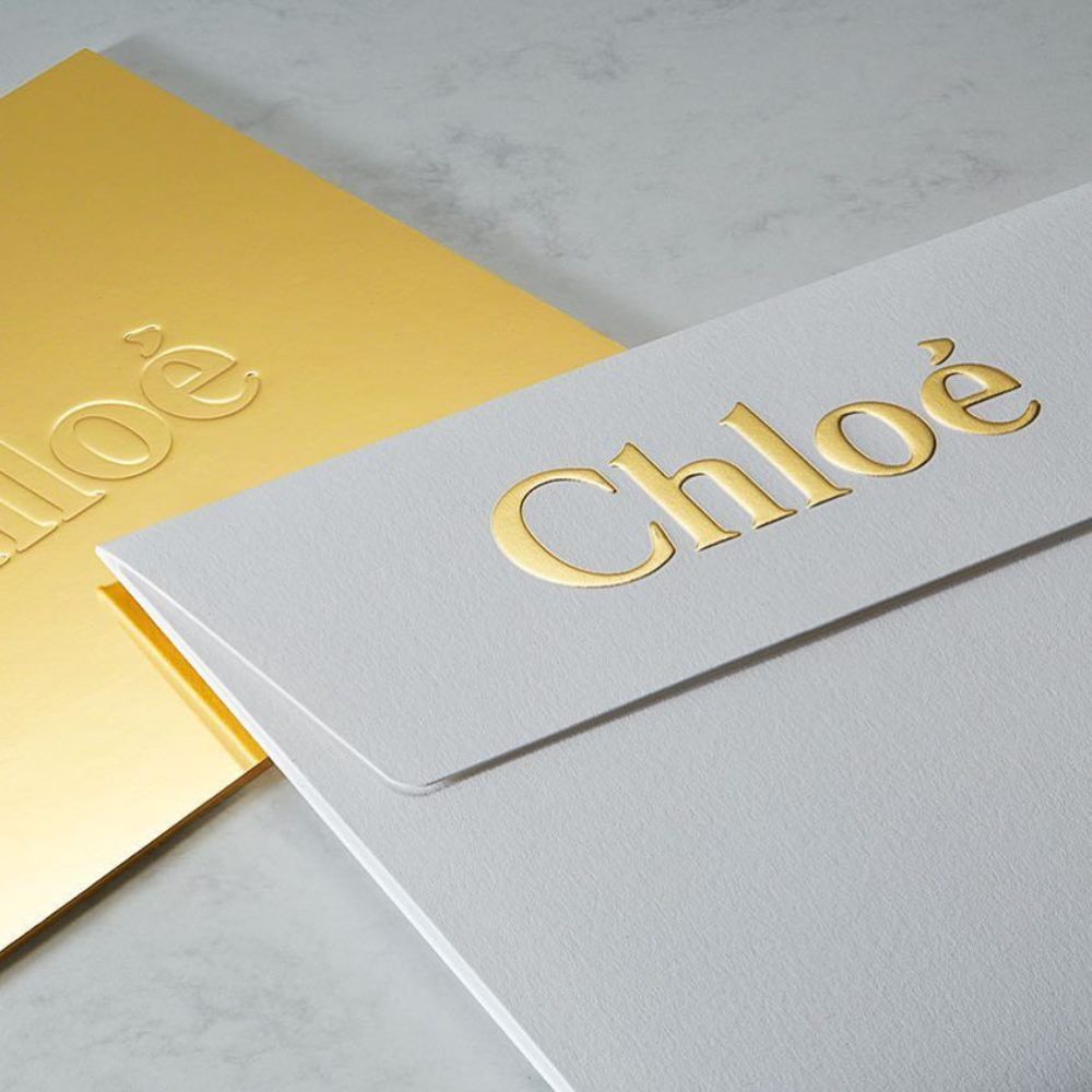 Premium gold foil stamping finish for luxury packaging.