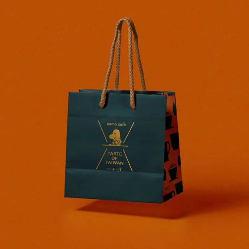 Luxury printed paper bag with foil stamping and premium finish for retail and gift packaging.