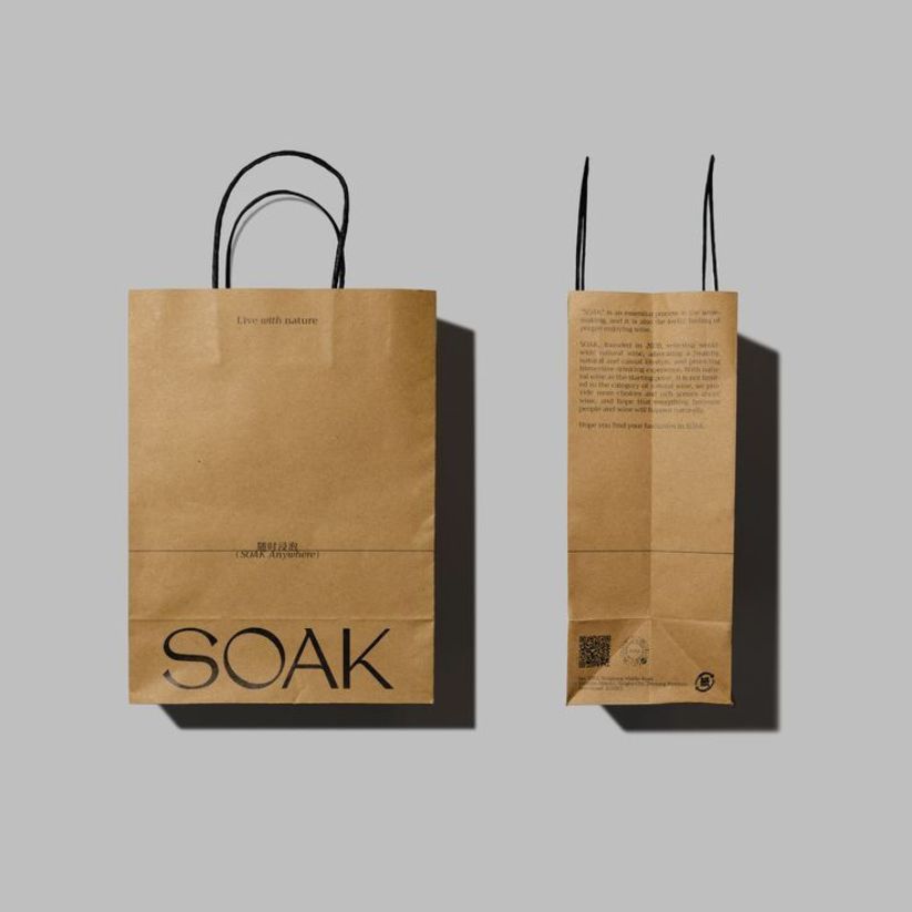Wholesale custom kraft paper bags with printed logo for businesses across USA and Canada.